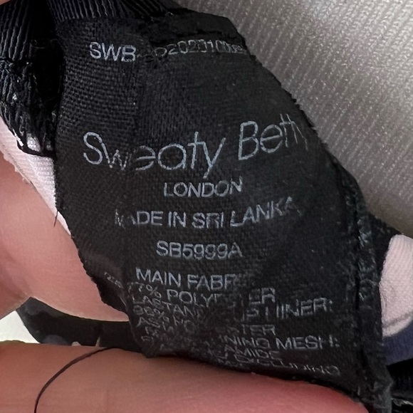 Sweaty Betty Blue Circuit Camo Sports Bra X-Back Size M Gym Yoga - Picture 8 of 9